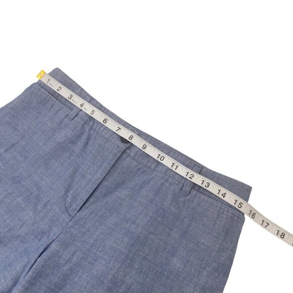 Talbots Petite Womens Perfect Crop Pants Size 6P Blue Chambray Ankle 3 Buttons - Picture 7 of 9